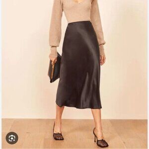 Reformation- Pratt Silk Midi Skirt